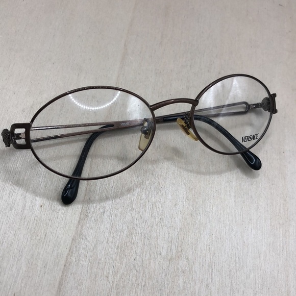 Versace vtg dead stock demo frames ONLY mod H68 51-19 oval-unisex glasses Italy main image 6